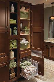 Kitchensource.com and trusted manufacturers such as aurora collection ii, echelon home, mix & match and whitehaus offer functional bathroom cabinet designs that will provide space for towels, linens and other bathroom necessities while looking attractive. Linen Utility Cabinet With Hamper Homecrest