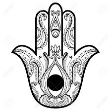 Download or print this amazing coloring page: Hamsa Henna Tattoo With Ethnic Ornament Template For Coloring Page With Indian Pattern Vector Illustration Royalty Free Cliparts Vectors And Stock Illustration Image 59276969