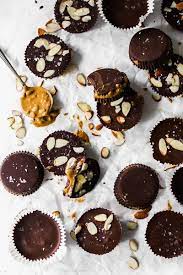 Dark Chocolate Almond Butter Cups Recipe Dark Chocolate Almonds Chocolate Slice Chocolate Almonds