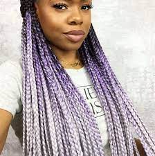 Catface Hair Black Lilac Grey Ombre Jumbo Braid Hair Boxbraids Etsy Purple Box Braids Braided Hairstyles For Black Women Colored Braids