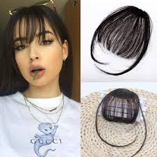 Sophia bush's wavy hair with blunt bangs that are straight across her eyes actually enhance her almond shaped eyes and add to her classy appearance. Amazon Com Clip In Air Bangs Remy Human Hair Extensions One Piece Front Neat Air Fringe Hand Tied Straight Flat Bangs Clip On Hairpiece For Women Black Beauty