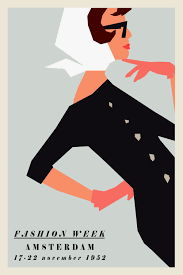 Fashion Festival Poster Retro Amsterdam Print Clothing Vintage Art Printed Netherlands Scandinavian Vintage Art Prints Festival Posters Vintage Wall Art