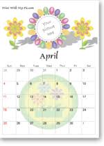 When is easter sunday celebrated? Easter Calendars To Add Your Photo Printable Easter Calendar Template Make A Calendar For Kids Christian Eggs Bunny Flowers
