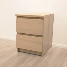 Ikea Malm 2 Drawer Bedside Table 40x48x55cm White Stained Oak Ikea Malm Ikea Malm