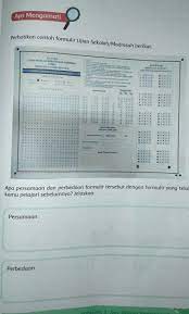 Perhatikan Contoh Formulir Ujian Sekolah Madrasah Berikut Apa Persamaan Dan Perbedaan Formulir Brainly Co Id