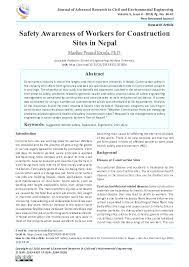 First, workplace accidents can lead to a loss of productivity. Pdf Safety Awareness Of Workers For Construction Sites In Nepal Madhav Koirala Academia Edu