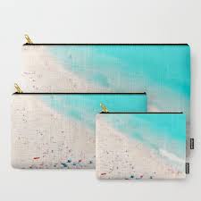 Must Have Carry All Pouch Beach Love Aerial Beach Crowded Beach Pastel Ocean Sea Travel Photography By Ingrid Beddoes Photography Set Of 3 Soc From Society6 Earth Shop