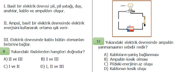 4 Sinif Fen Bilimleri Basit Elektrik Devreleri Degerlendirme Etkinligi Meb Ders