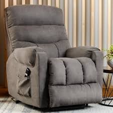 Merax Grey Electric Power Lift Recliner With Side Pocket Pp191658aae The Home Depot In 2020 Lift Recliners Recliner Grey Upholstery