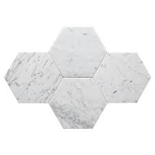 Bianco Carrara 6 In Hexagon Peel And Stick Mosaic In 2021 Stick On Tiles Carrara Bianco Carrara