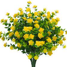 Jul 12, 2021 · try these creative and easy fall craft ideas to spruce up your home from september through november. Amazon Com Artificial Flowers Fake Outdoor Uv Resistant Plants Faux Plastic Greenery Shrubs Indoor Outside Hanging Planter Home Kitchen Office Wedding Garden Decor Yellow Pack Of 4 Everything Else