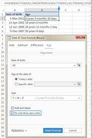 How To Calculate Age In Excel From Birthday