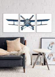 Blue Printable Airplane Vintage Biplane Boys Room Decor Etsy In 2021 Boys Room Airplane Decor Boys Room Wall Art Boys Room Decor