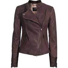 Sly 010 Brown Nappa Biker Slim Fitted Biker Leather Jacket 1 650 Found On Polyvore Leather Jacket Leather Jackets Women Jackets