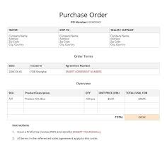 It is a sample format for a purchase order. What Is A Purchase Order And Proforma Invoice
