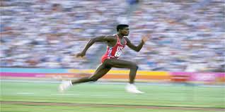 I 100 metri alle olimpiadi del 1984. Runner Killer Olympic Record Holder Carl Lewis Gourab Newz