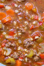 Classic Hamburger Soup Recipe Hamburger Soup Hamburger Vegetable Soup Easy Soup Recipes