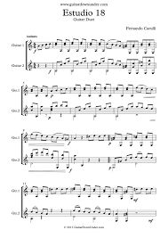 See full list on musicgrotto.com Estgudio 18 By F Carulli Easy Guitar Music For Guitar Duet