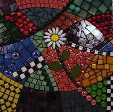 Bold Mosaic W Black Grout Mosaic Art Mosaic Crafts Mosaic Flowers