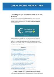 Once you get hold of the apk file, you'll have to install it on your device after checking the box that allows you to install applications from unknown sources on your device from the security settings. Cheat Engine Apk For Android Rooted Non Rooted By Cheatengineandroid Issuu