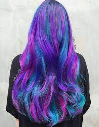 Purple Blue Pink Colorful Long Hair Galaxy Hair Color Hair Styles Hair Pictures