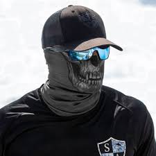 Grey Skull Multi Purpose Face Shield Balaclava Bandana Neck Gaiter Sun Mask Neckerchief By Vaderunlimited On Etsy Skull Face Face Shield Skull