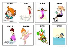 Identifying verbs as action words worksheet; Action Verbs Flash Cards Set 1 English Esl Worksheets For Distance Learning And Physical Classrooms