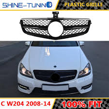 Grille Du Pare Choc Avant Pour Classe C W204 C63 Amg Style Abs 2008 2014 C180 C250 C300 C200 Avec Embleme Aliexpress