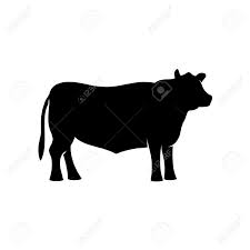 Black Angus Beef Bull Standing Silhouette