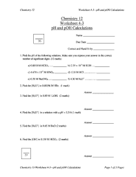 Poh of strong acids calculations tutorial. Fillable Online Ph And Poh Calculations Worksheet Form Fax Email Print Pdffiller