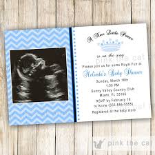 New Little Prince Baby Shower Invitation Card Blue Boy Pink The Cat