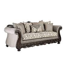 Furniture Of America Akers Chenille Sofa In Gray And Espresso In 2020 Sofa Set Designs Sofas For Small Spaces Grey Sectional Sofa