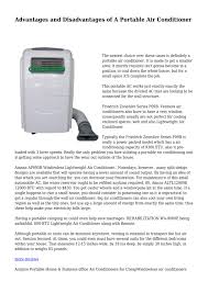 Portable air conditioners work to keep a small area cool.most, by design, will cool an area less than 200 square feet by up to 15 degrees. Advantages And Disadvantages Of A Portable Air Conditioner By Ruralyokel4661 Issuu