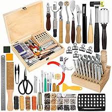 Amazon Com Jupean 424 Pieces Leather Working Tools And Supplies Leather Craft Kits With Instructions Leather Tool Kits Leather Craft Kits Leather Sewing Kit