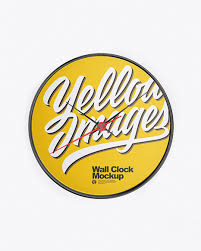 Wall Clock Mockup In Object Mockups On Yellow Images Object Mockups