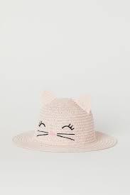 Straw Hat With Ears Powder Pink Kids H M Us Pink Kids Ear Hats Luxury Baby Clothes
