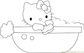 You can download coloring pages and just print them for free. Hello Kitty In Bathtub Coloring Page For Kids Free Hello Kitty Printable Coloring Pages Online For Kids Coloringpages101 Com Coloring Pages For Kids