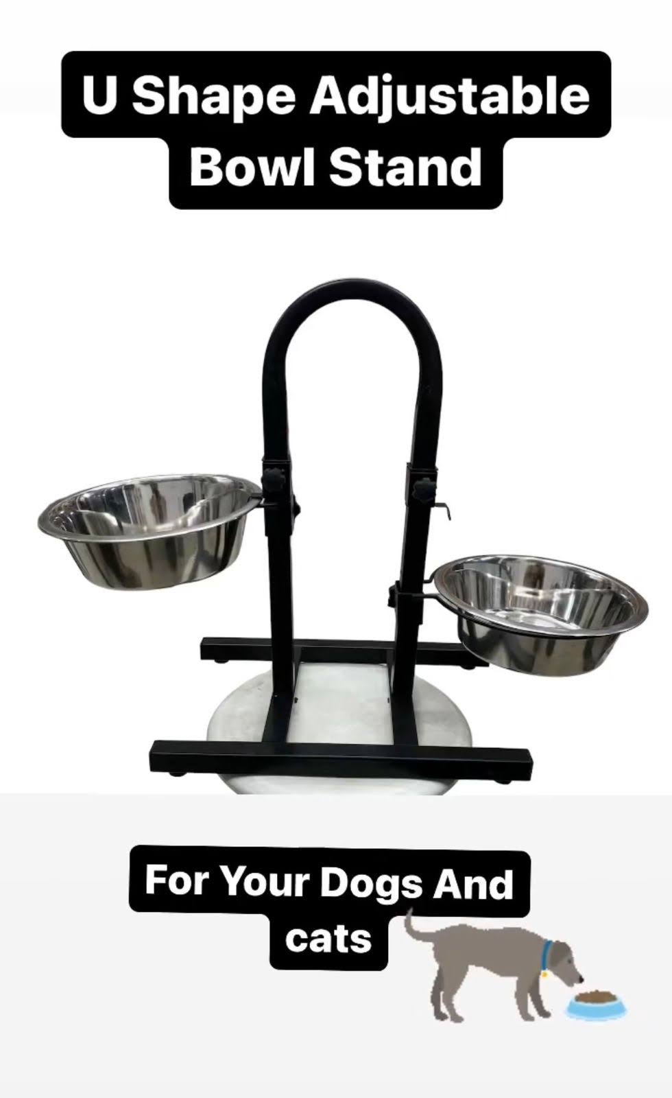 U shape adjustable bowl stand for dogs & cats product image