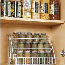 2 tier spice kitchen shelf organizer rack storage holder cabinet stand white. Amazon Com Rubbermaid Pull Down Spice Rack White Home Kitchen