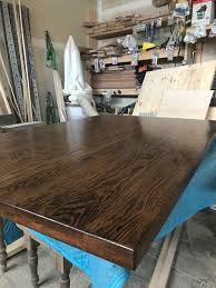 Red Oak Tabletop Stained In Walnut With Images Large Living Room Handcrafted Dining Table Rustic Dining Table