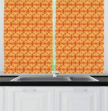 orange kitchen curtains 2 panel set