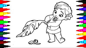 They are brave, smart and beautiful and in these coloring pages they are also cute. Coloring Page Disney Princess Of The Pacific Moana Coloring Markers Videos For Children Learn Colors Youtube
