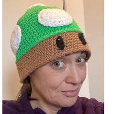 Green Mario Mushroom Crochet Hat , tags: crochet,...