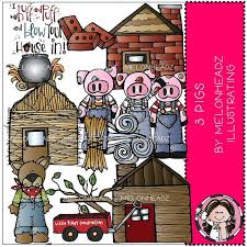 Three Little Pigs Clip Art Combo Pack Etsy Clip Art Little Pigs Three Little Pigs