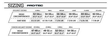 21 Uncommon Protec Helmet Sizes Chart