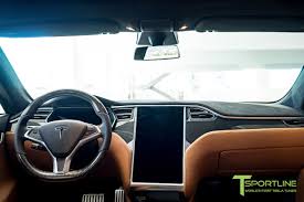 Ferrari Tan Tesla Model S Custom Interior With Gloss Carbon Fiber Steering Wheel And Dash Board Tesla Model S Tesla Tesla Model