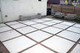 Traditional yorkstone patio blocks, a total of 144 sq. Modern Patio Construction With Square Pavers Blue I Style