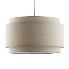 Avery Linen Double Drum Pendant Light Reviews Crate And Barrel Drum Pendant Lighting Drum Pendant Pendant Light