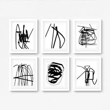 Wall Art Modern Black And White Prints Abstract Poster Set Of 6 Prints Black White Print Abstract Modern Art Living Room Decor Navy Grey Wall Art Digital Prints Abstract Artwork In 2020 Printable Wall Art Grey Abstract Art