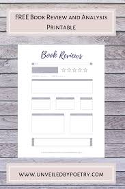 Literature One Pager Reading Journal Printable Reading Journal Book Review Template